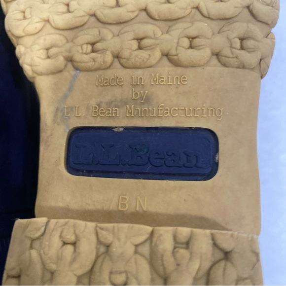 LL Bean 8” Bean Boots Blue Brown Made in USA Duck Boot Preppy Size 6N EUC - Picture 8 of 11